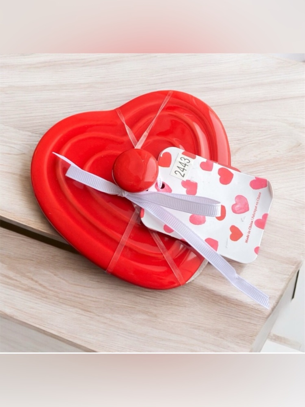 NEW The Bake Shop Stoneware Mini Casserole Dish Red Heart Shape Mother's Day